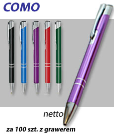 długopisy metelowe COMO z grawerem