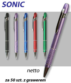 długopisy metelowe SONIC z grawerem