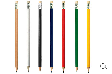 ołówek reklamowy z gumką oraz nadrukiem